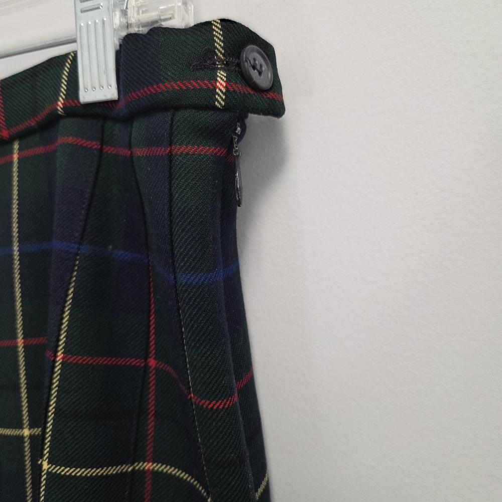 Vintage Pendleton Signature Tartan Plaid Pleated Wool Skirt Made In USA Size 12 - Picture 3 of 6